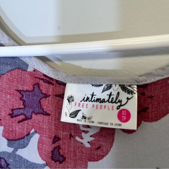 Free People Voile Trapeze Slip Dress Floral Lace Boho Size XS - Picture 9 of 11